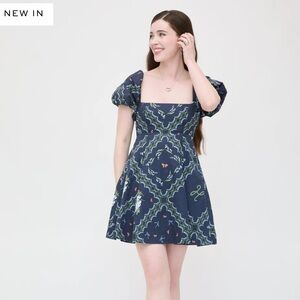 Hill House Home Matilda Dress in Navy Floral Patchwork